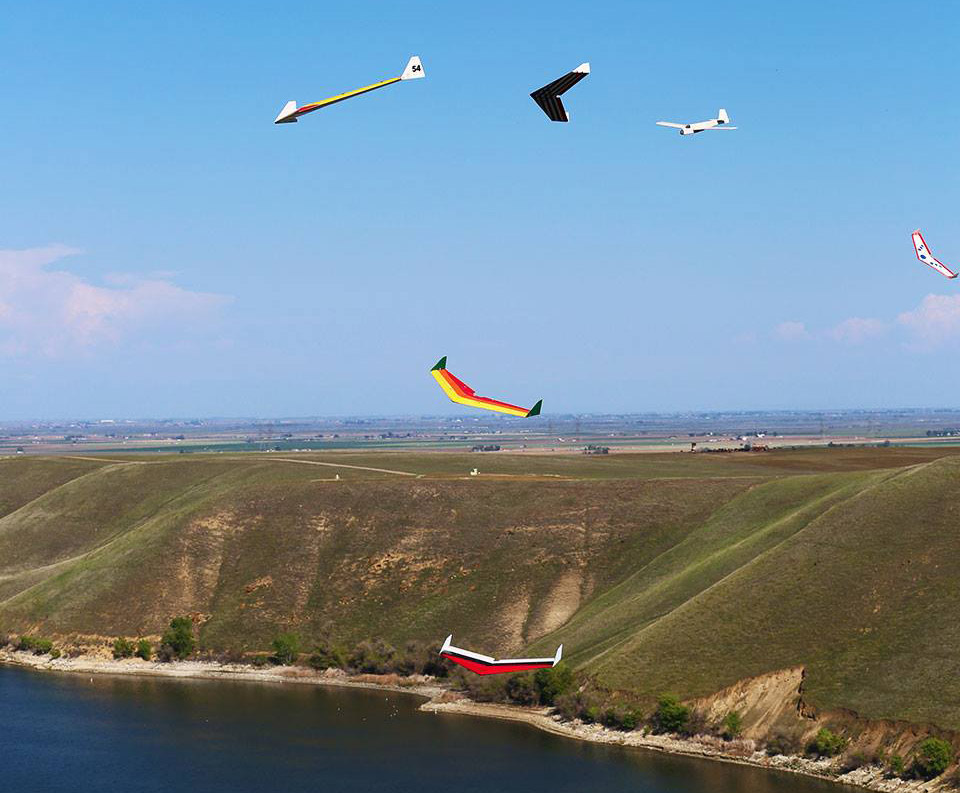 Multiple combat planes in the air at Los Banos